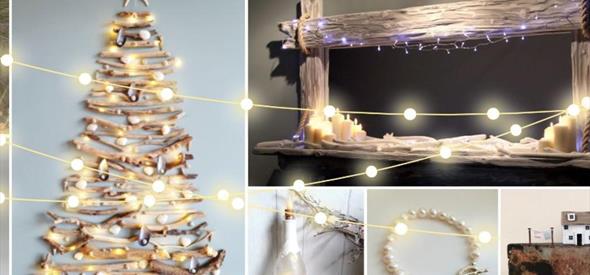 A range of Christmas crafts and gifts with lights across