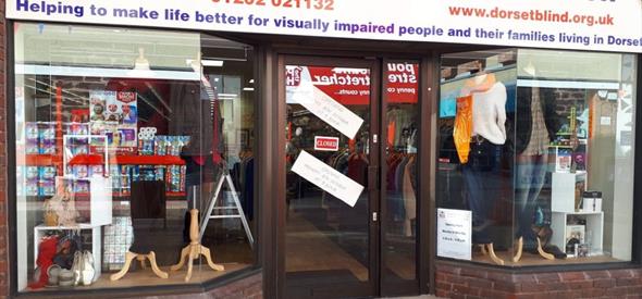 Front of Dorset Blind Association charity shop