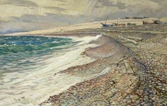 Seaside painting of the sea and beach