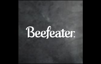 beefeater logo on smoky grey background.