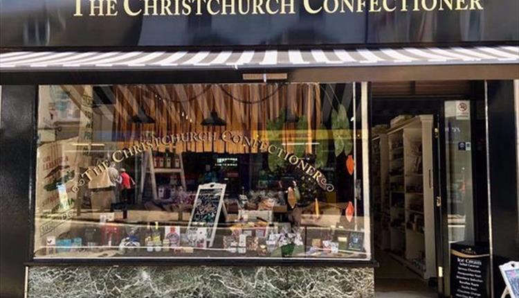Front window of the Christchurch confectioner shop