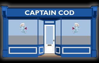 cartoon shop front of captain cod.
