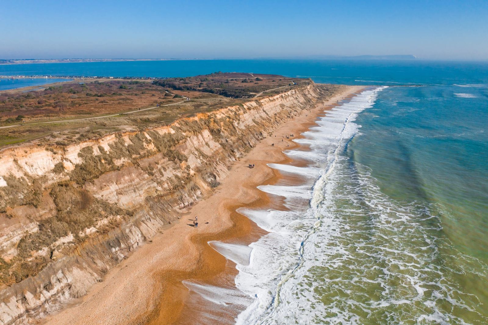 On aerial shot of Hengistbury Head and its glorious sandy beaches. Credit: Where's Mollie