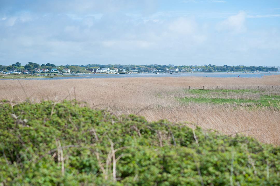 Stunning harbor views from Hengistbury head on a crisp winters day 