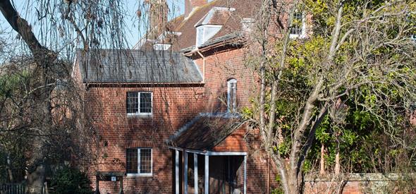 Out the front of Red House Museum located in Christchurch Dorset