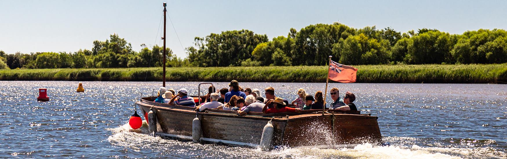 Boat trip along the River Stour in Christchurch.