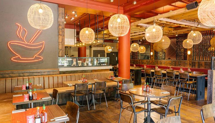 Table and chairs in restaurant