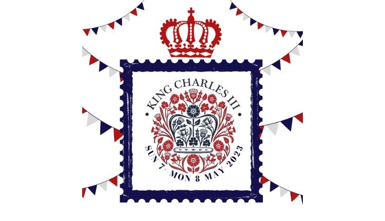 King Charles Coronation Emblemn and british bunting