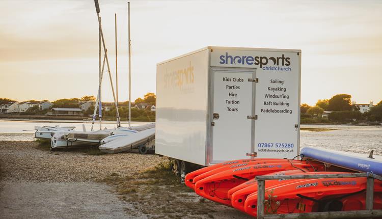 shoresports at mudeford quay at sunset