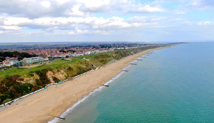 View of the sea and golden beach