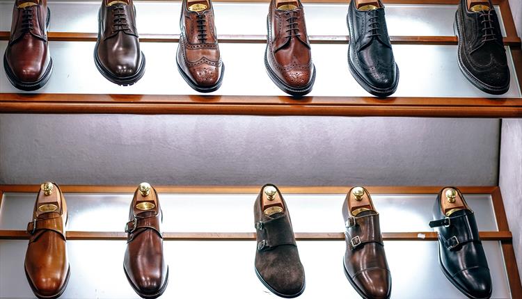 men's shoes on display