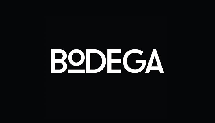 Bodega logo in white text on black background.