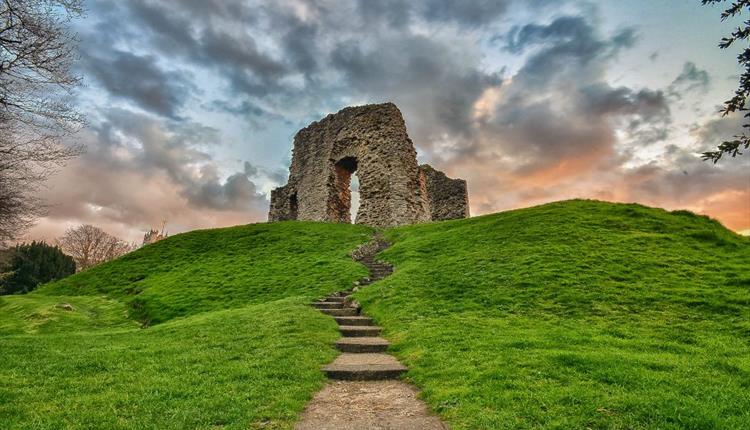 The Castle Ruins photographed with low angle during a sunset.
