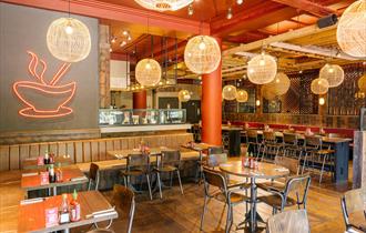 Table and chairs in restaurant