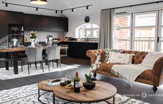 Rustic kitchen area
