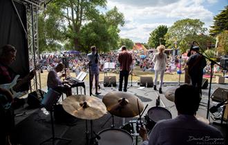 Music on stage on a sunny day