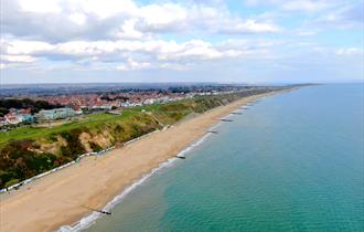 View of the sea and golden beach