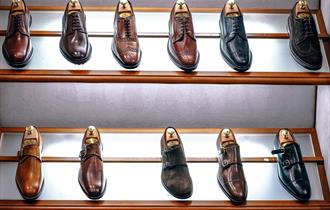 men's shoes on display