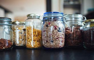 colourful jars inside the shop