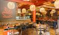 Table and chairs in restaurant