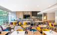 Tables and chairs in restaurant