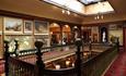 The balcony and artwork at Russell-Cotes House, Gallery and Garden in Bournemouth, Dorset
