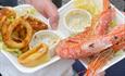 Delicious seafood takeaway platter