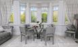 Grey crushed velvet dinning set