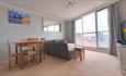 Open space lounge with large windows
