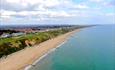 View of the sea and golden beach