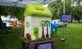 Macmillan house display put together by Heffords Flowers florist
