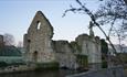 Ruins of the Norman House on a frosty Winter morning.