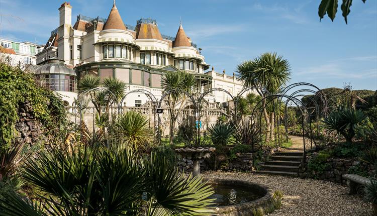Exterior view of Russell-Cotes House, Gallery and Garden in Bournemouth, Dorset