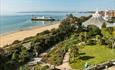 Views over the gardens and pier from Russell-Cotes House, Gallery and Garden in Bournemouth, Dorset