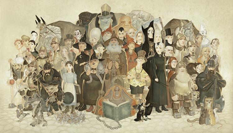 Group of Discworld characters stood together