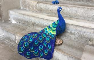 Felted Peacock created by Pippa Crouch and Linda Payne