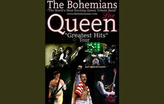 Montage of Queen images as a poster to promote Queens 'Greatest Hits' tour