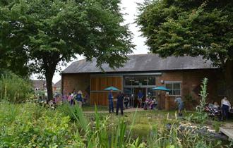 photo of the Kingfisher Barn Visitor Centre on a clear day