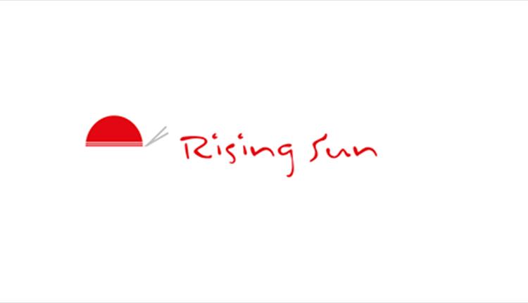 rising sun logo on white background.